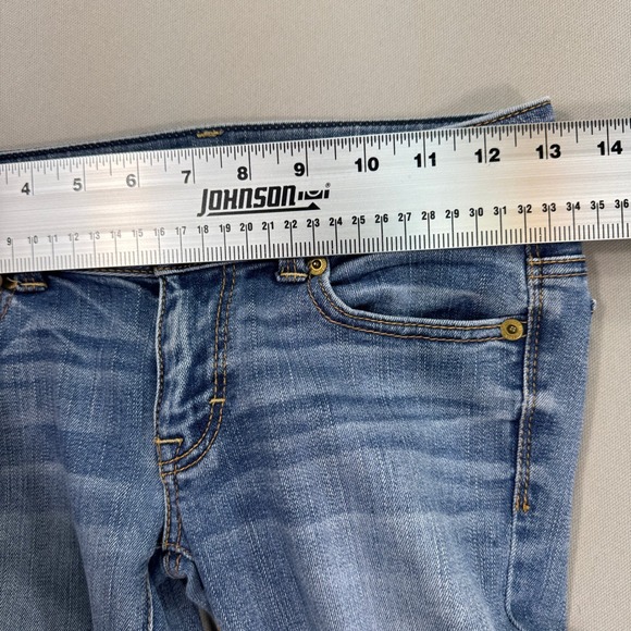 American Eagle Pants Women's 00 Long Med Wash Bootcut Jeans Super Stretch - Picture 5 of 8